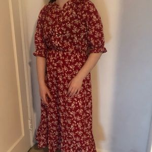 SHEIN floral midi dress